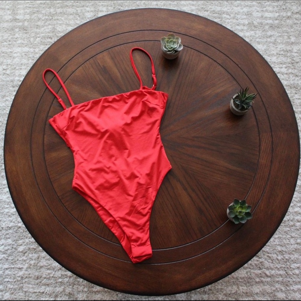 Tiger Mist Sunrise Bodysuit in Red // XS